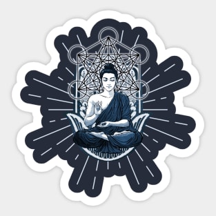 Sacred Mandala Buddha blue Sticker